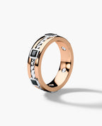 FAIRBANKS Two Tone Gold Wedding Ring with 1.00ct Black Diamonds