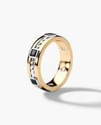 FAIRBANKS Two Tone Gold Wedding Ring with 1.00ct Black Diamonds