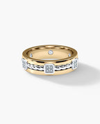 FAIRBANKS Two Tone Gold Wedding Ring with 0.25ct Diamonds