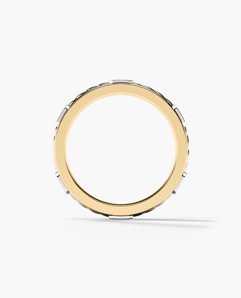 FAIRBANKS Two Tone Gold Wedding Ring with 0.25ct Diamonds