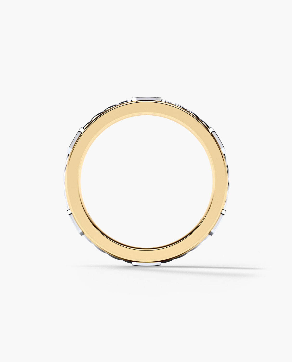 FAIRBANKS Two Tone Gold Wedding Ring with 0.25ct Diamonds