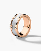 GRANT Two Tone Gold Wide Wedding Ring