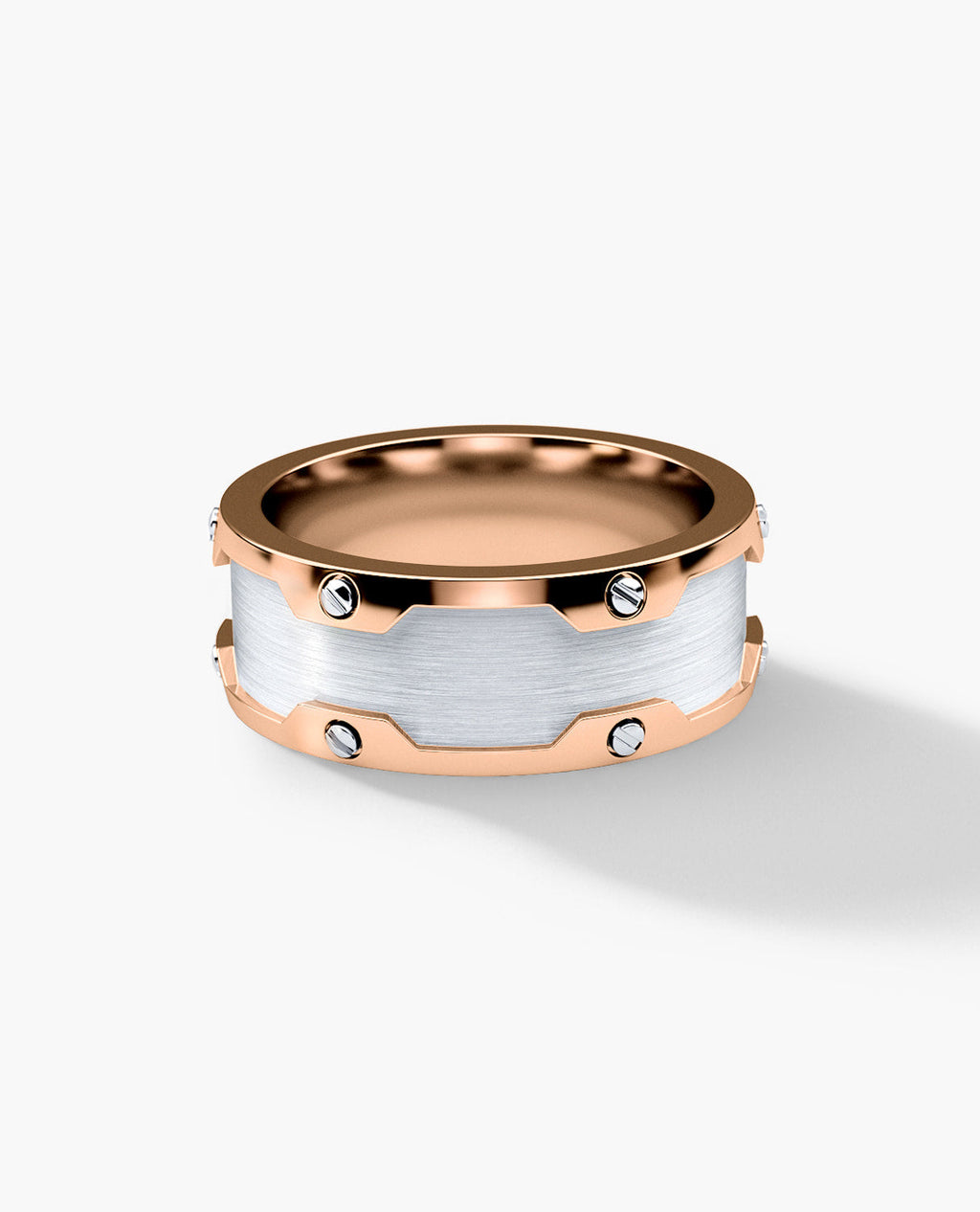 GRANT Two Tone Gold Wide Wedding Ring
