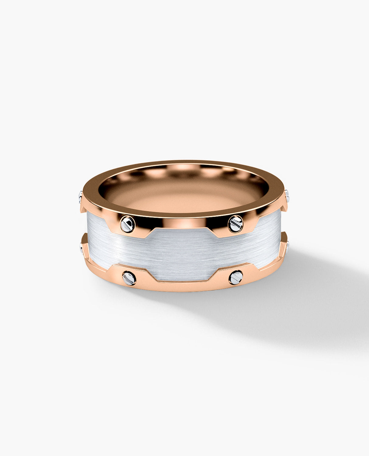 GRANT Two Tone Gold Wide Wedding Ring