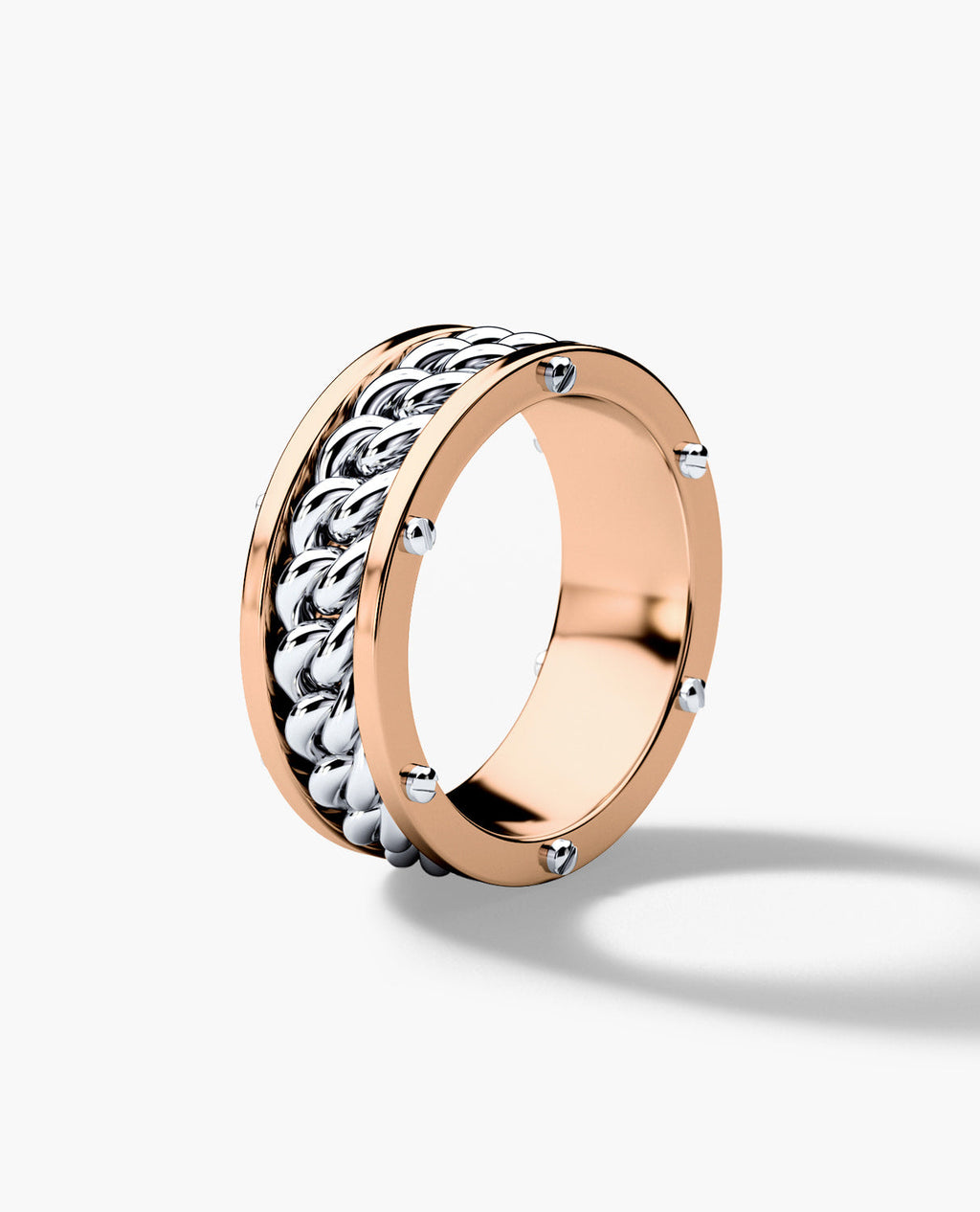 KENSINGTON Two Tone Gold Cuban Link Ring