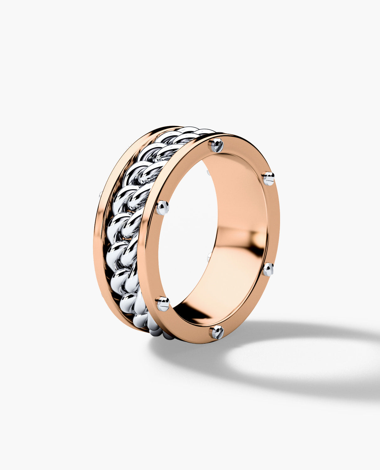 KENSINGTON Two Tone Gold Cuban Link Ring
