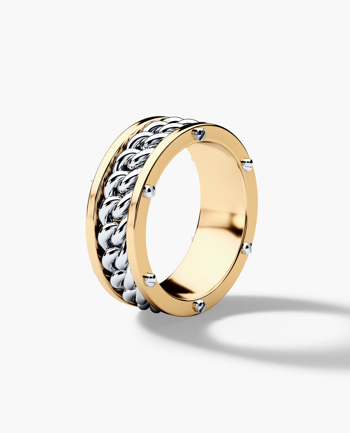 KENSINGTON Two Tone Gold Cuban Link Ring