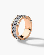 KENSINGTON Two Tone Gold Cuban Link Ring with 0.65ct Diamonds
