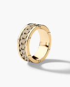 KENSINGTON Gold Cuban Link Ring with 0.65ct Diamonds