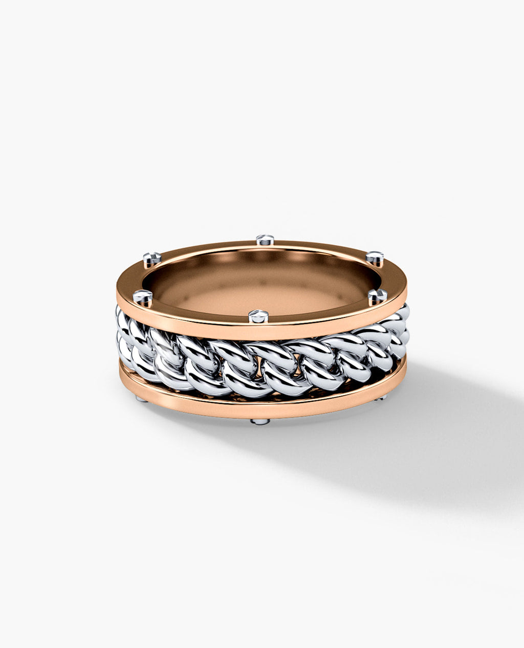 KENSINGTON Two Tone Gold Cuban Link Ring