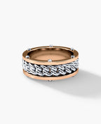 KENSINGTON Two Tone Gold Cuban Link Ring