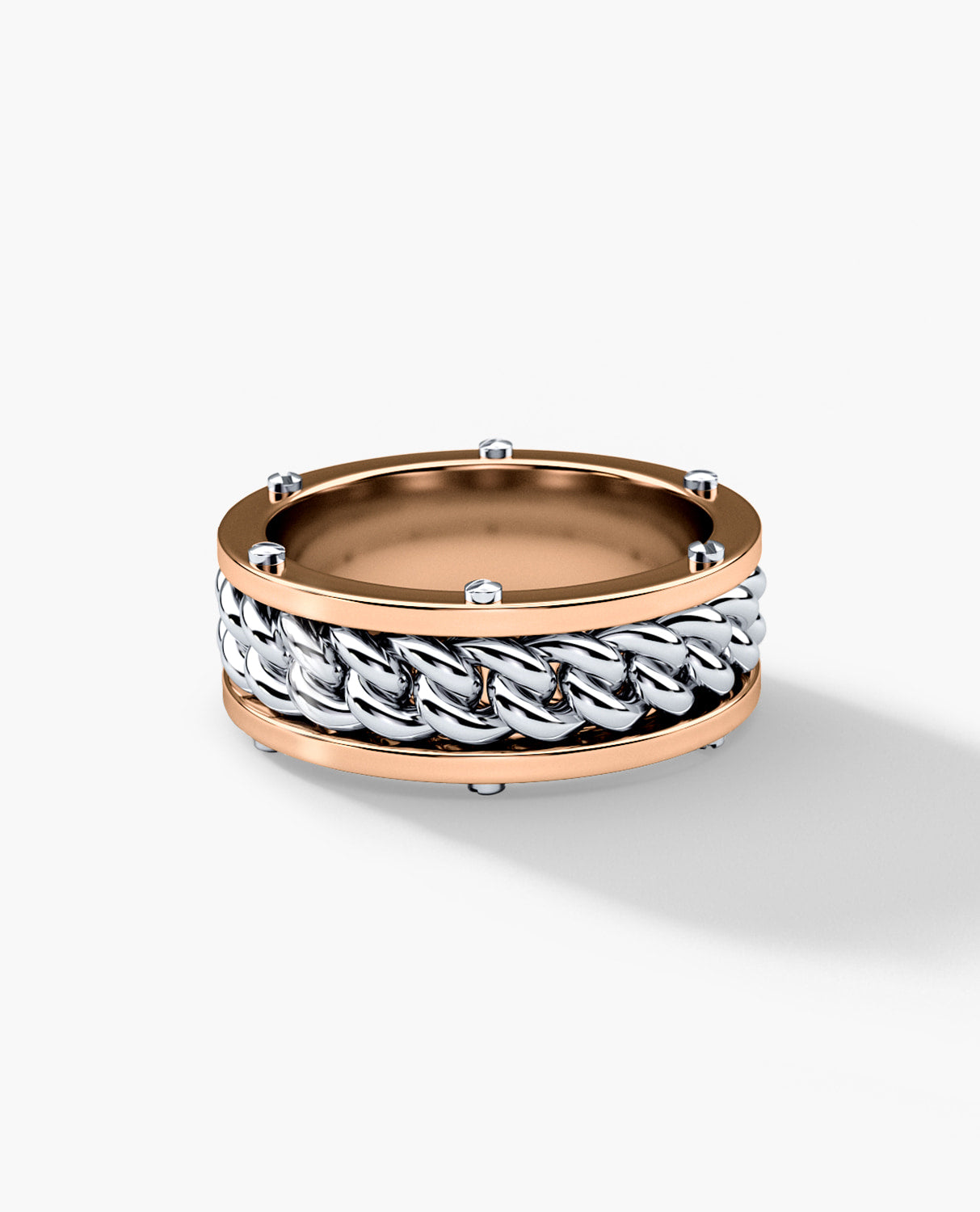 KENSINGTON Two Tone Gold Cuban Link Ring