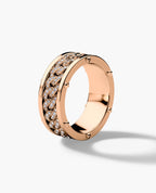 KENSINGTON Gold Cuban Link Ring with 0.65ct Diamonds