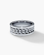 KENSINGTON Gold Cuban Link Ring with 0.65ct Diamonds