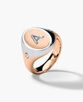 LODESTAR Two-Tone Gold Initial Signet Ring