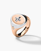 LODESTAR Two-Tone Gold Religious Signet Ring