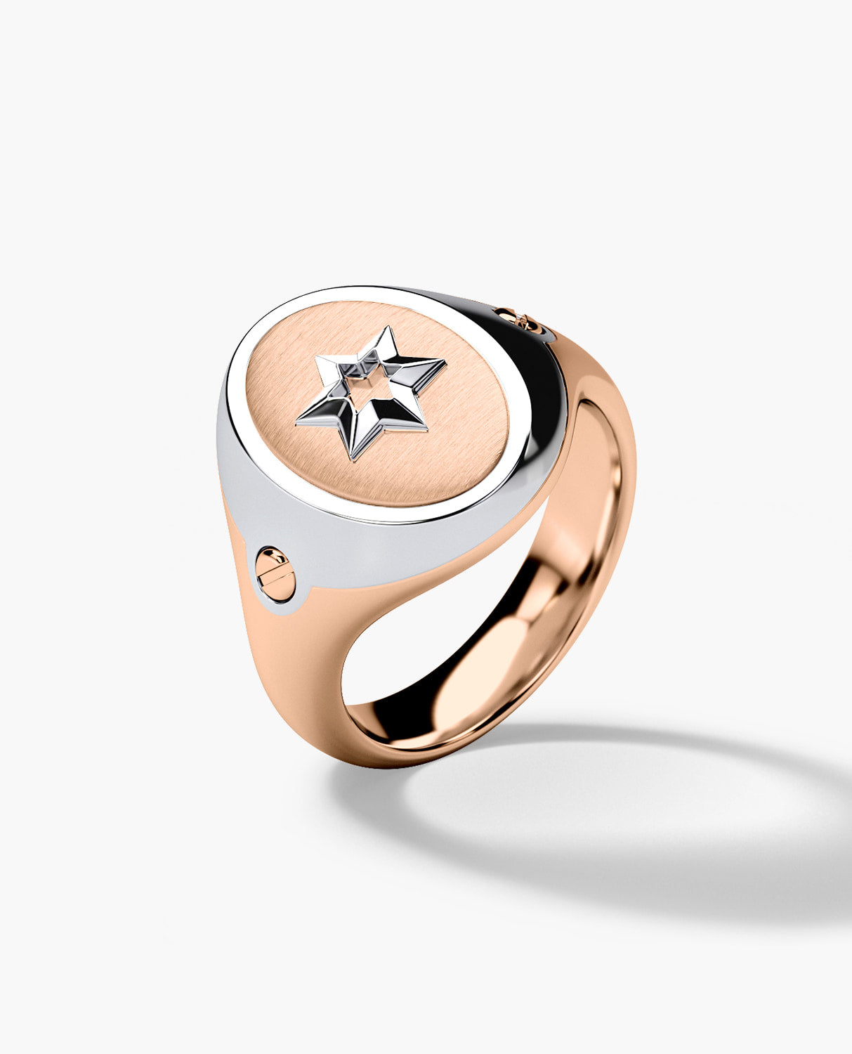 LODESTAR Two-Tone Gold Religious Signet Ring