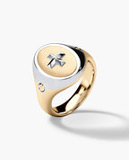 LODESTAR Two-Tone Gold Religious Signet Ring