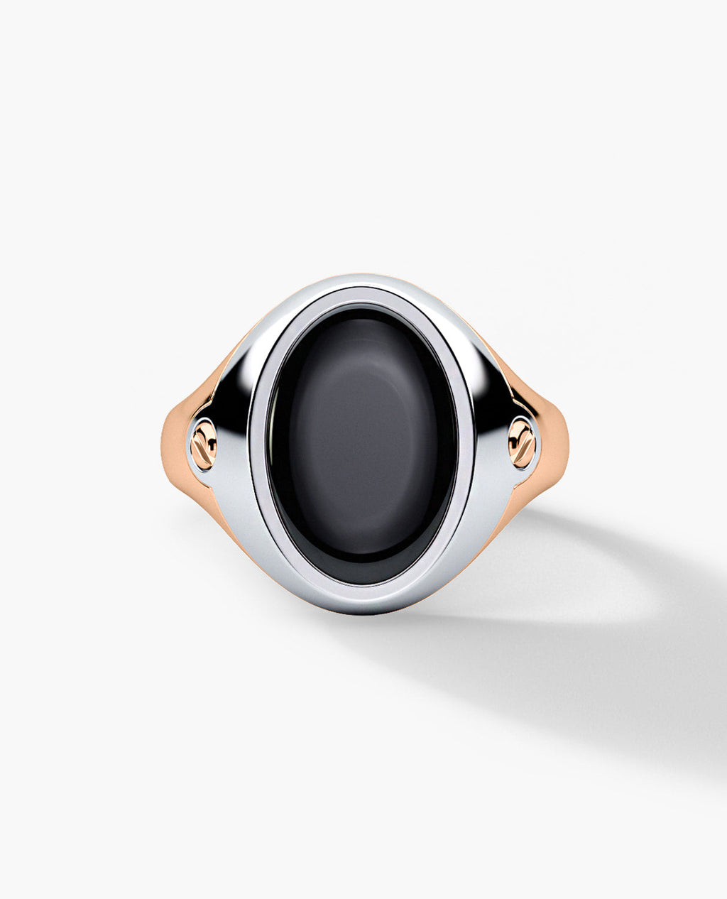 LODESTAR Two-Tone Gold Signet Ring with Black Onyx