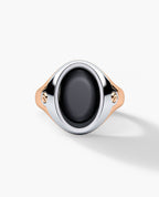 LODESTAR Two-Tone Gold Signet Ring with Black Onyx
