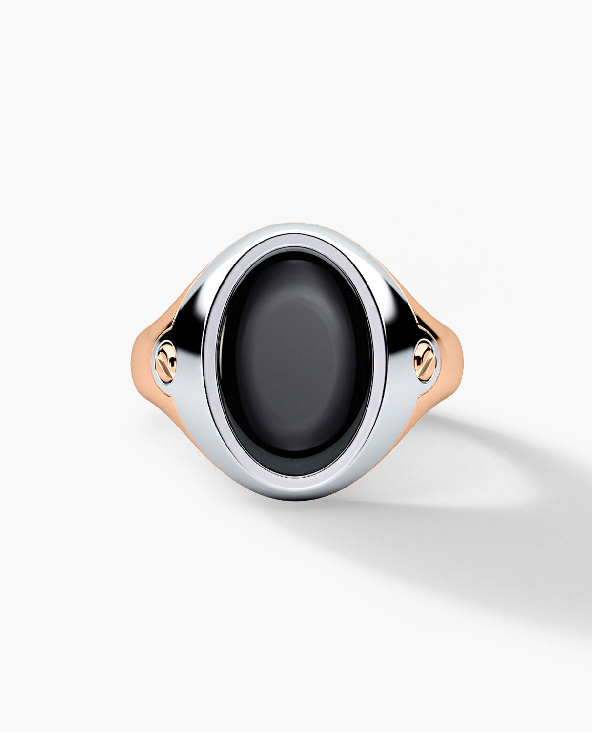 LODESTAR Two-Tone Gold Signet Ring with Black Onyx