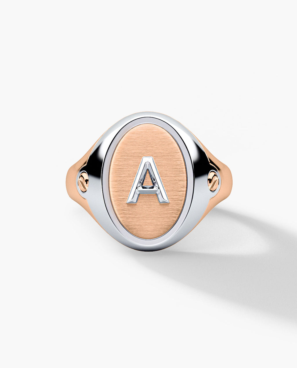 LODESTAR Two-Tone Gold Initial Signet Ring