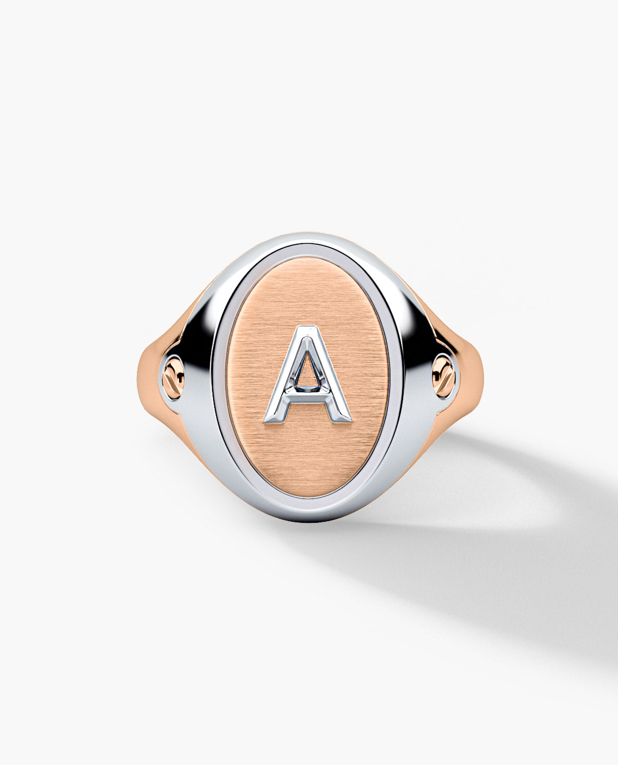 LODESTAR Two-Tone Gold Initial Signet Ring