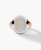 LODESTAR Two-Tone Gold Signet Ring with 0.55ct Pave Diamonds