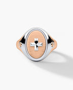 LODESTAR Two-Tone Gold Religious Signet Ring