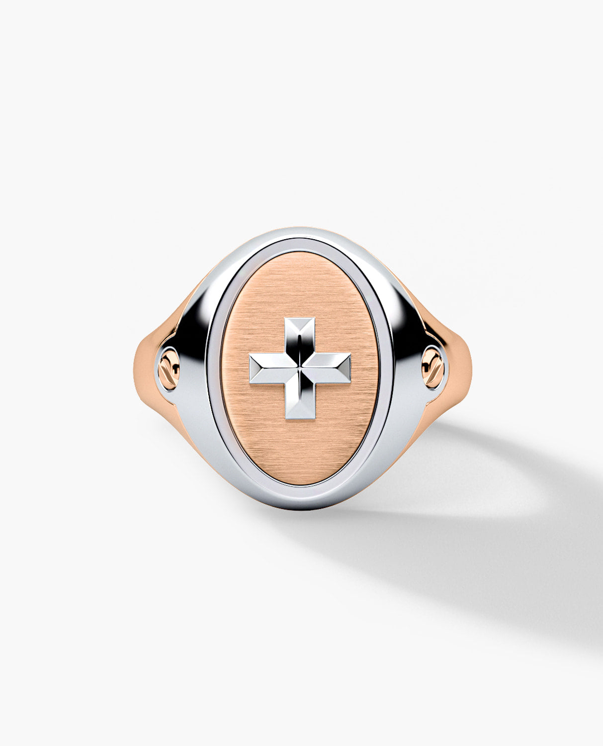 LODESTAR Two-Tone Gold Religious Signet Ring