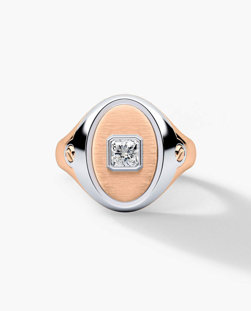 LODESTAR Two-Tone Gold Signet Ring with Diamond