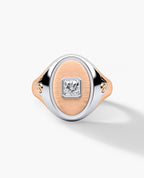 LODESTAR Two-Tone Gold Signet Ring with Diamond