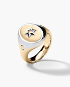 LODESTAR Two-Tone Gold Religious Signet Ring