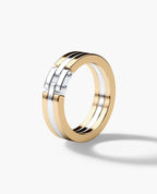 MEIKLE Two Tone Gold Wedding Ring