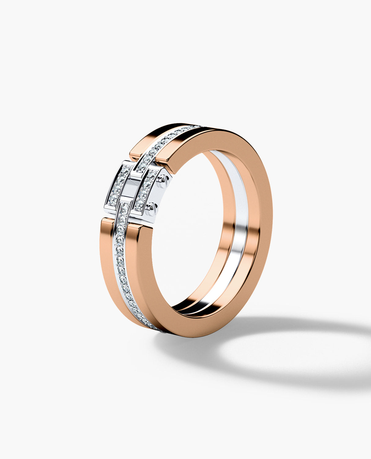 MEIKLE Two-Tone Gold Ring with 0.45ct Diamonds