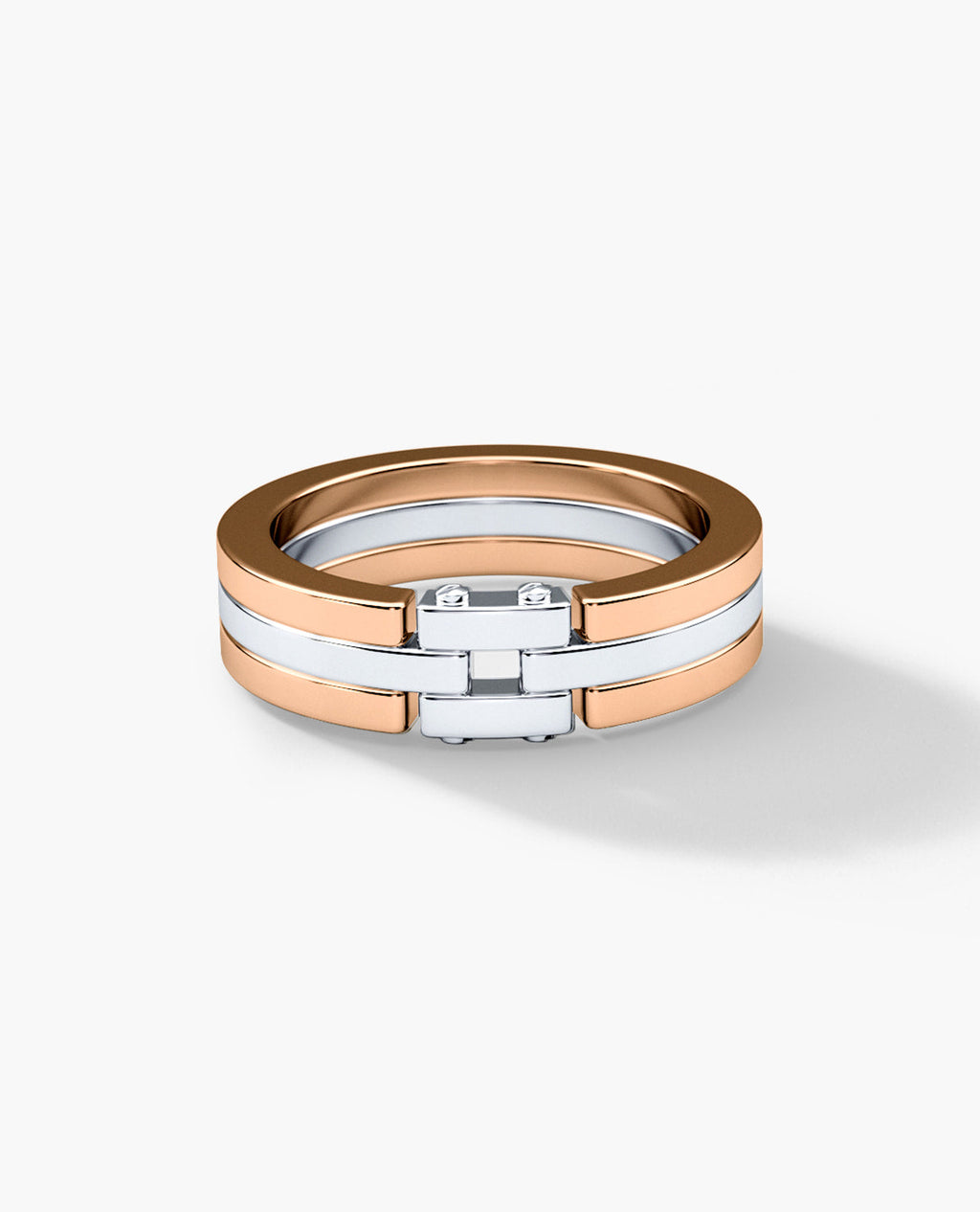 MEIKLE Two Tone Gold Wedding Ring