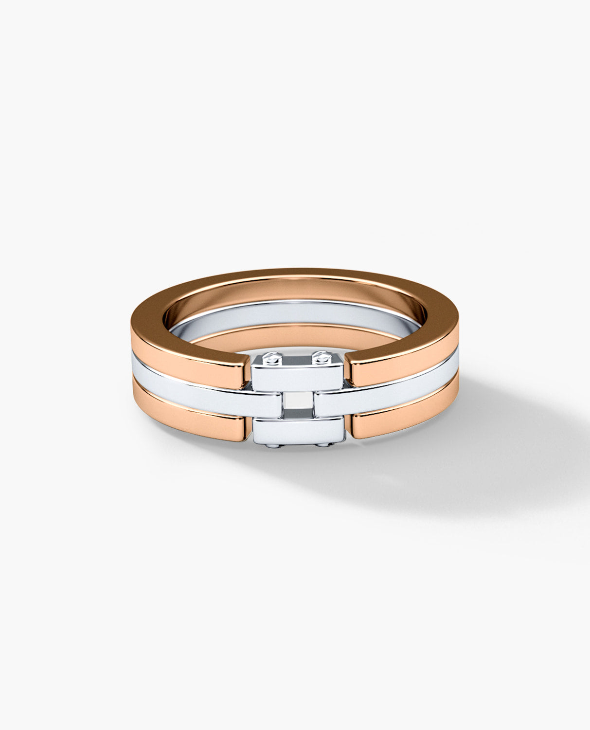 MEIKLE Two Tone Gold Wedding Ring