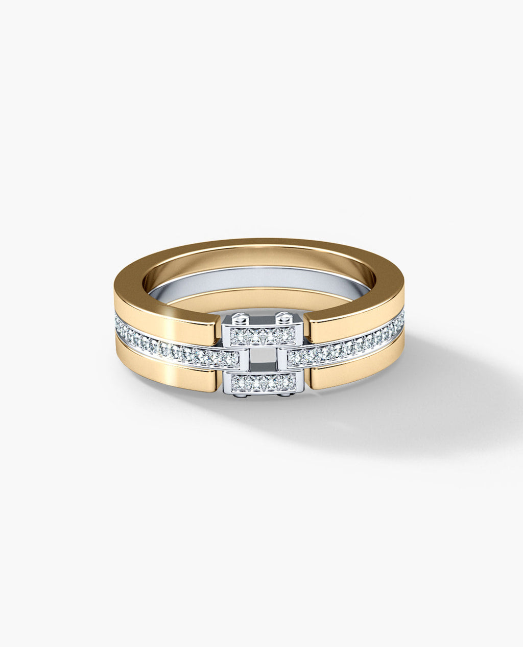 MEIKLE Two-Tone Gold Ring with 0.45ct Diamonds