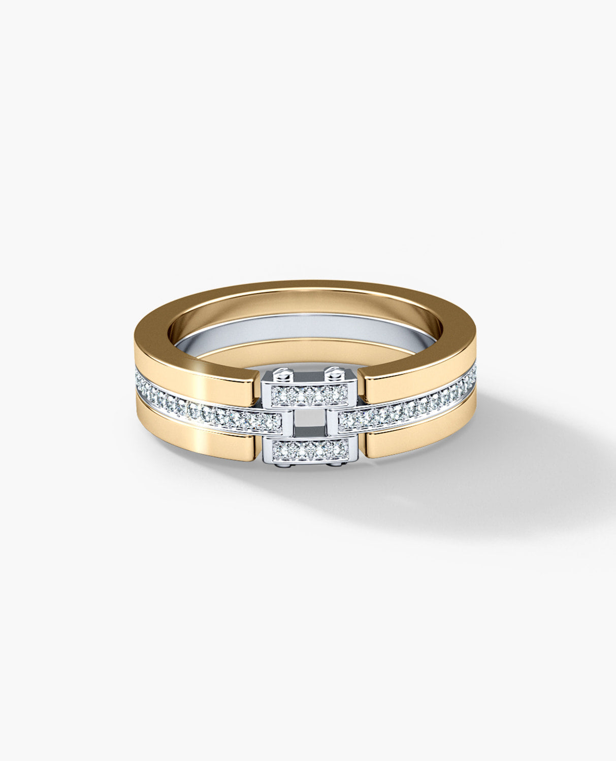 MEIKLE Two-Tone Gold Ring with 0.45ct Diamonds