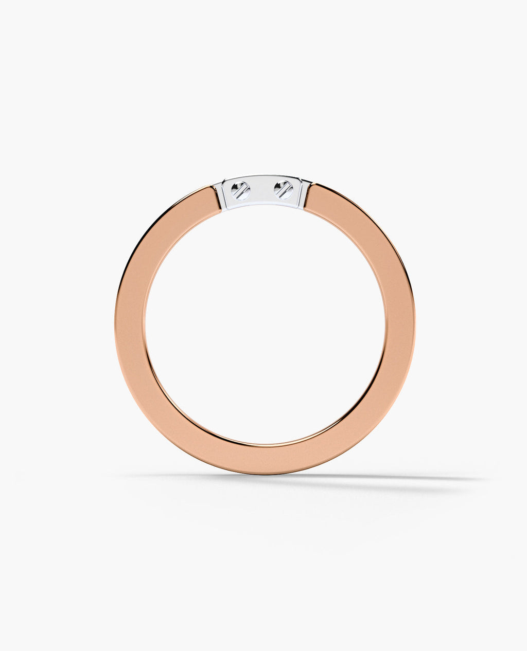 MEIKLE Two Tone Gold Wedding Ring with 0.45ct Black Diamonds