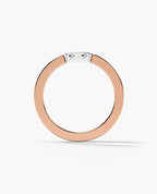 MEIKLE Two Tone Gold Wedding Ring with 0.45ct Black Diamonds