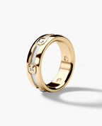 NEWMONT Two Tone Gold Wedding Ring with 0.10ct Diamonds