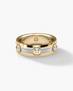 NEWMONT Two Tone Gold Wedding Ring with 0.10ct Diamonds