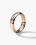 REED Two Tone Gold Wedding Ring with 0.10ct Diamonds