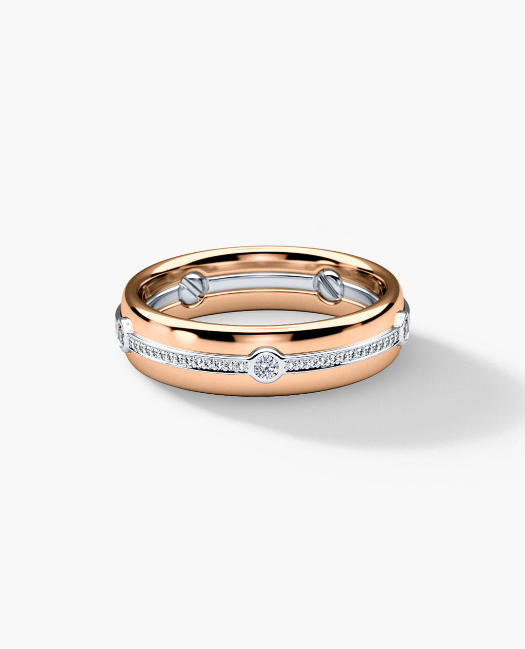 REED Two Tone Gold Wedding Ring with 0.40ct Diamonds