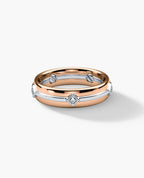 REED Two Tone Gold Wedding Ring with 0.10ct Diamonds