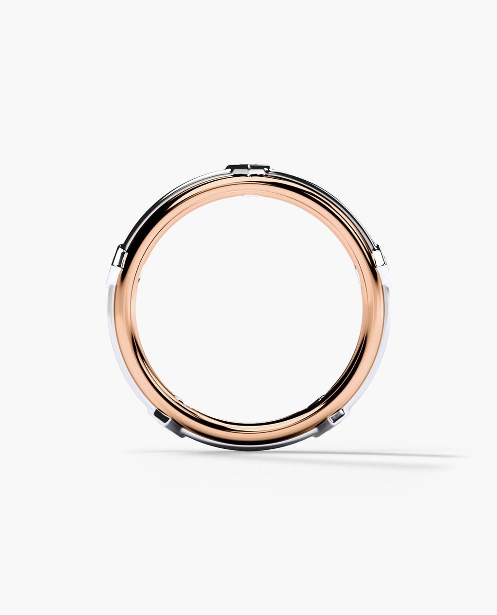 REED Two Tone Gold Wedding Ring with 0.10ct Diamonds