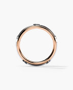 REED Two Tone Gold Wedding Ring with 0.10ct Diamonds