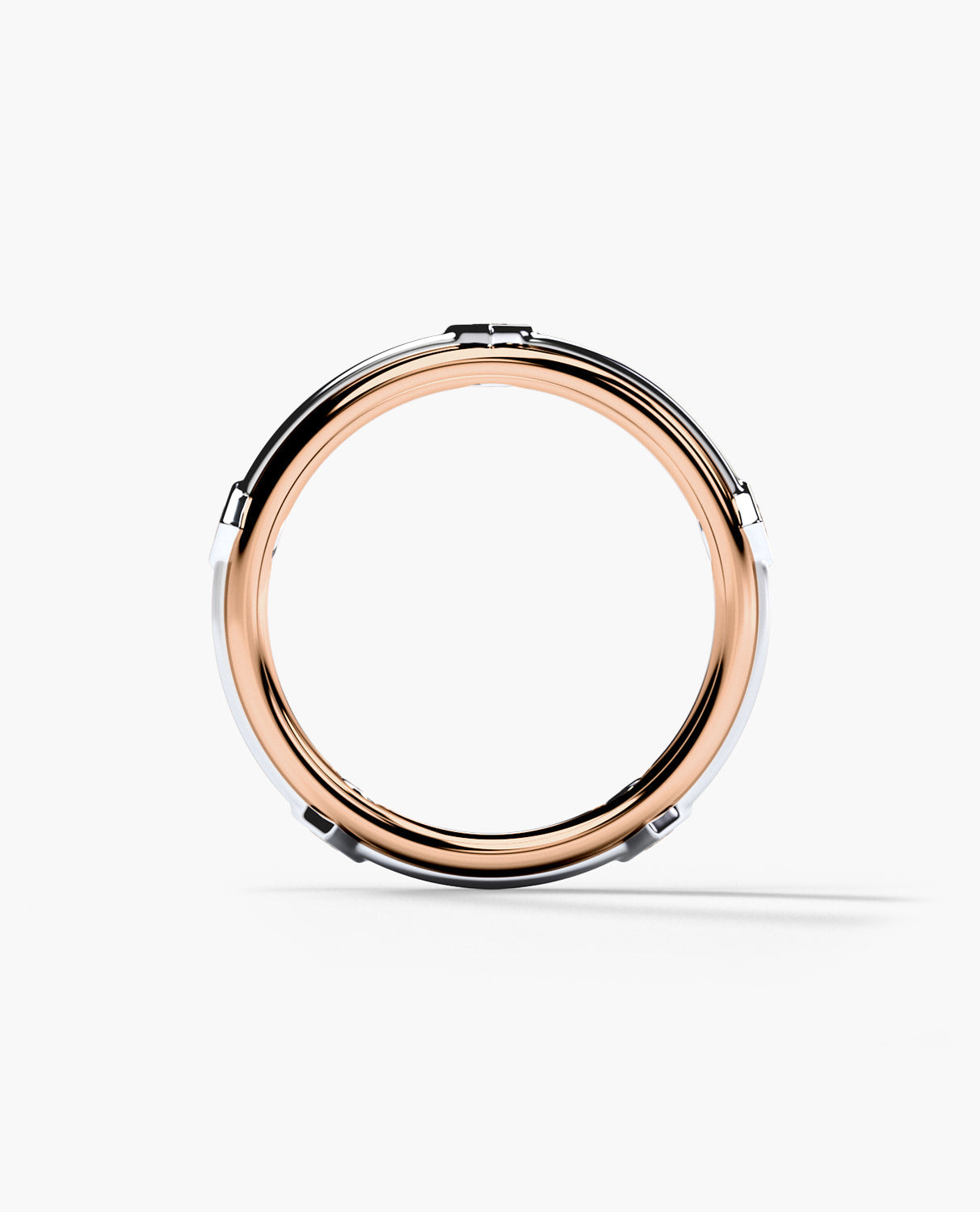 REED Two Tone Gold Wedding Ring with 0.10ct Diamonds