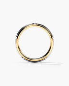 REED Two Tone Gold Wedding Ring with 0.20ct Black Diamonds